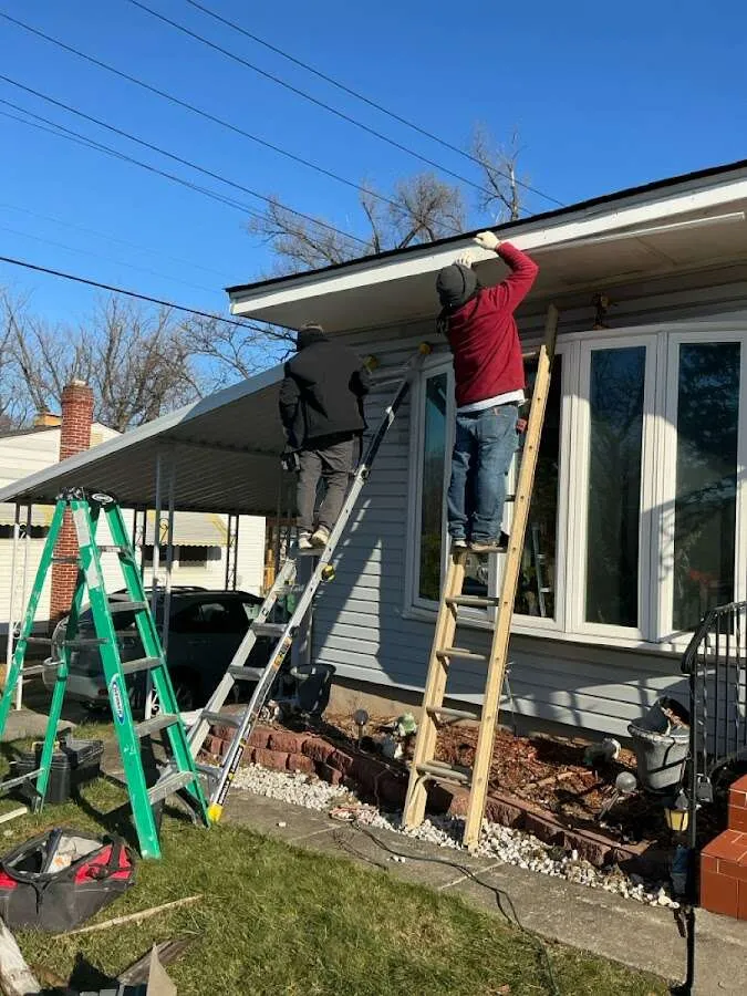Restoration crew performing exterior repair in Dove Valley