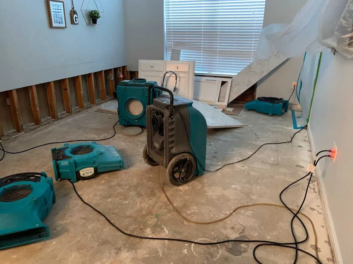 Dehumidifier in flood-cut room for Water Extraction & Removal in Dove Valley